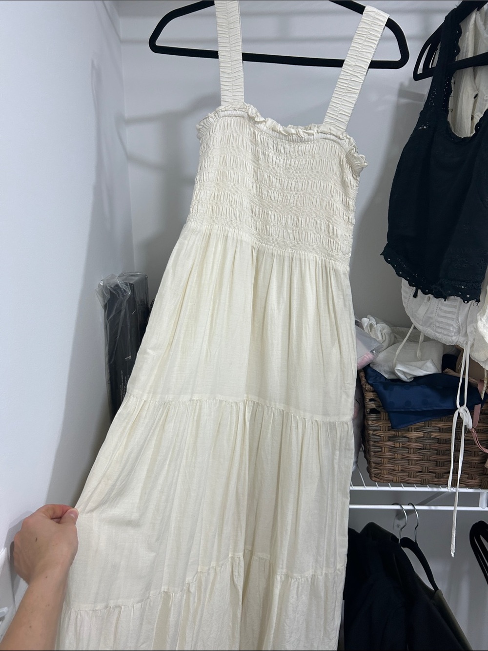 Seafolly Cream Smocked Maxi Dress